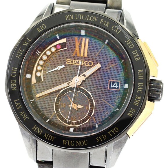 SEIKO Brights SAGA115/8B54-0AJ0 Date black Dial Solar Powered Radio Men\'s main image 6